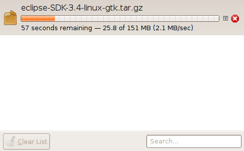 25.8 of 151MB (2.1MB/sec)